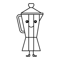 kitchen kettle kawai character vector illustration design