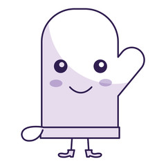 kitchen glove kawai character vector illustration design