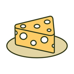 fresh cheese piece icon vector illustration design