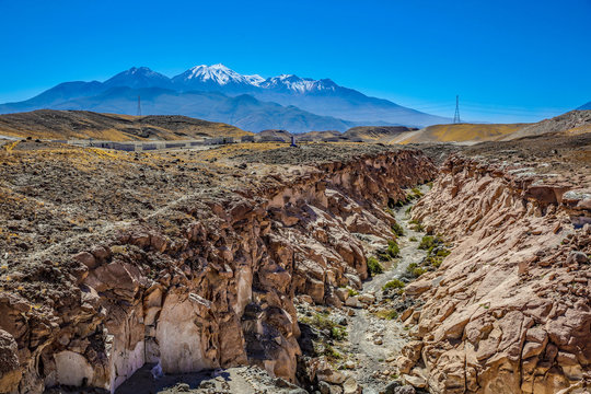 Die Schlucht von Culebrillas mit Chachani