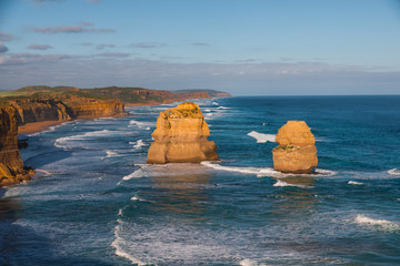 Twelve Apostles Famous Great Ocean Road Seascape Landmarks at Sunset