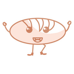 delicious bread kawaii character vector illustration design