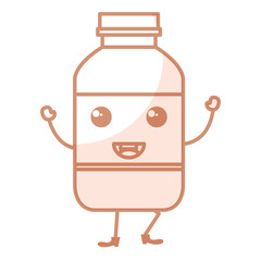 milk bottle kawaii character vector illustration design