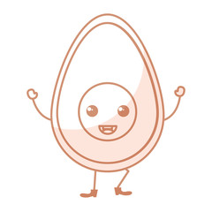 avocado fresh kawaii character vector illustration design