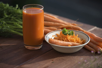 Ingredient of healthy nutrition carrots, in different dishes and condition