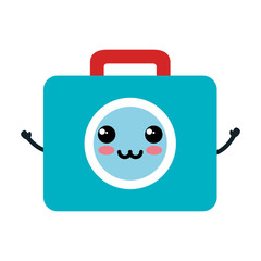 medical kit kawaii character vector illustration design