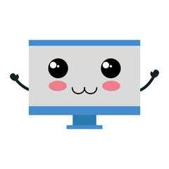 computer display kawaii character vector illustration design