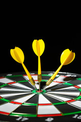 Success hitting target, aim goal achievement concept