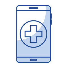 Obraz premium smartphone device with medical app vector illustration design