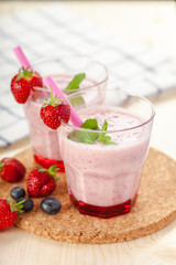 healthy berry smoothie in glass