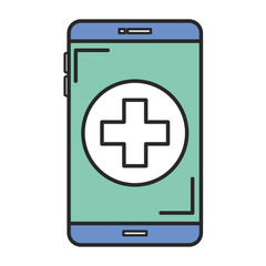 Obraz premium smartphone device with medical app vector illustration design