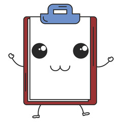 clipboard paper kawaii character vector illustration design