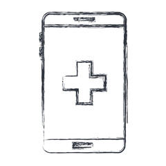Obraz premium smartphone device with medical app vector illustration design