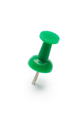 close up of a pushpin on white background