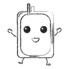 donate blood bag kawaii character vector illustration design