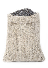 poppy-seed in sack isolated