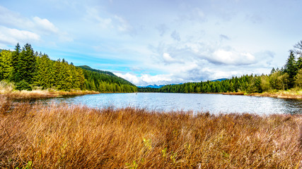 Rolley Lake in Rolley Lake Provincial Park near the town of Mission in British Columbia, Canada