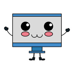 computer display kawaii character vector illustration design