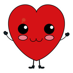 heart cardiology kawaii character vector illustration design