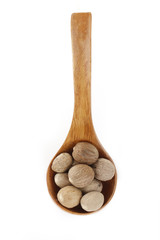 almegs in wooden spoon isolated