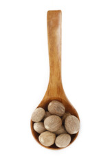 almegs in wooden spoon isolated