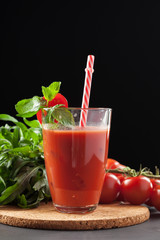 Tomato juice and fresh tomatoes