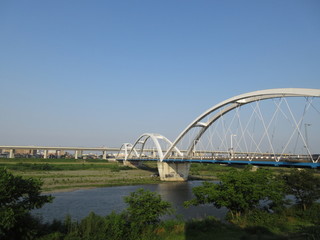 Arch bridge at Sagami river, Japan