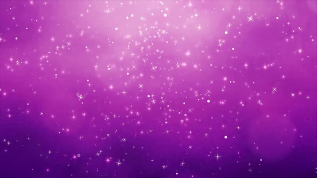 Beautiful Purple particles twinkling flares bokeh sparkles shining  looped Abstract background 

