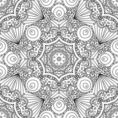 Coloring pages for adults.Decorative hand drawn doodle nature ornamental curl vector sketchy seamless pattern.