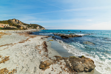 Sandy shore in Capo Carbonara