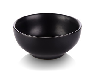 black bowl on white background