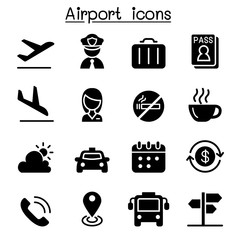 Airport & Aviation icon set vector illustration Graphic Design