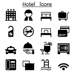 Hotel icon set Vector illustration Graphic Design