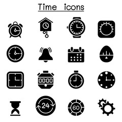 Time & clock icon set Vector illustration Graphic Design