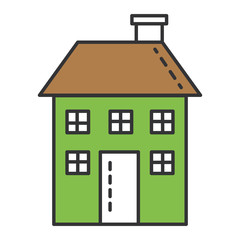 exterior house isolated icon vector illustration design