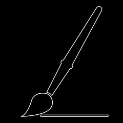 Art paint brush  the white path icon .