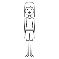 beautiful and young woman character vector illustration design
