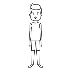 young man model avatar character vector illustration design