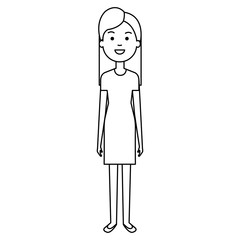 beautiful and young woman character vector illustration design