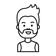 young man model avatar character vector illustration design