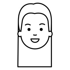 beautiful and young woman head character vector illustration design