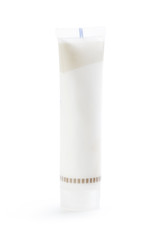 a tubes of cosmetics isolated on white background