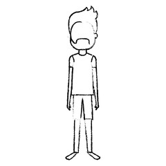 young man model avatar character vector illustration design