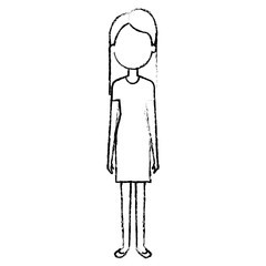 beautiful and young woman character vector illustration design