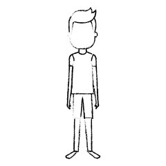 young man model avatar character vector illustration design