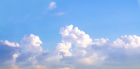 White cumulus clouds in the sky
