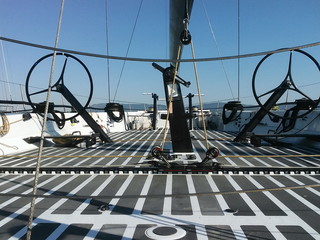 Racing sailing yacht 