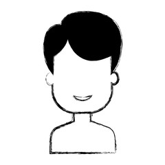 young man shirtless avatar character vector illustration design