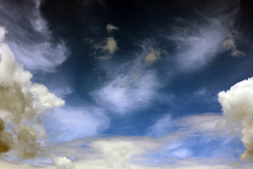 blue sky background with white clouds closeup