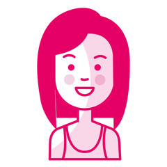 beautiful and young woman character vector illustration design